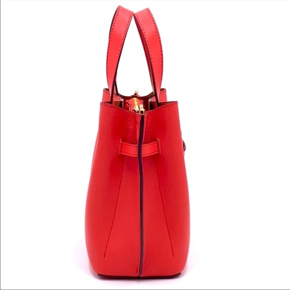MICHAEL KORS EMILIA SMALL SATCHEL DARK SANGRIA - Picture 5 of 16